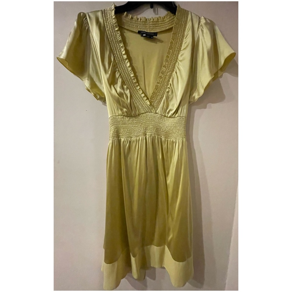 BCBG MaxAzria Gold Charmeuse Dress